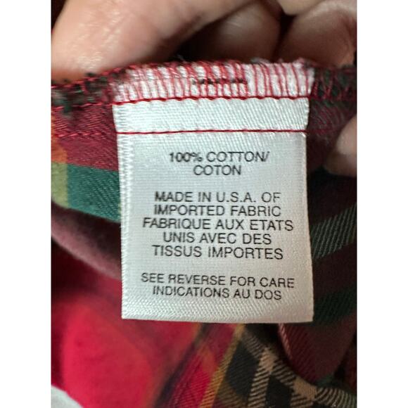 Talbots women’s blouse button up classic flannel plaid red green vintage fall - Picture 4 of 8
